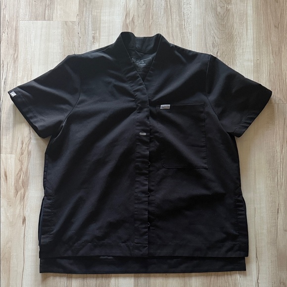 Figs Suswe Black Button Down Scrub Top - Picture 3 of 5